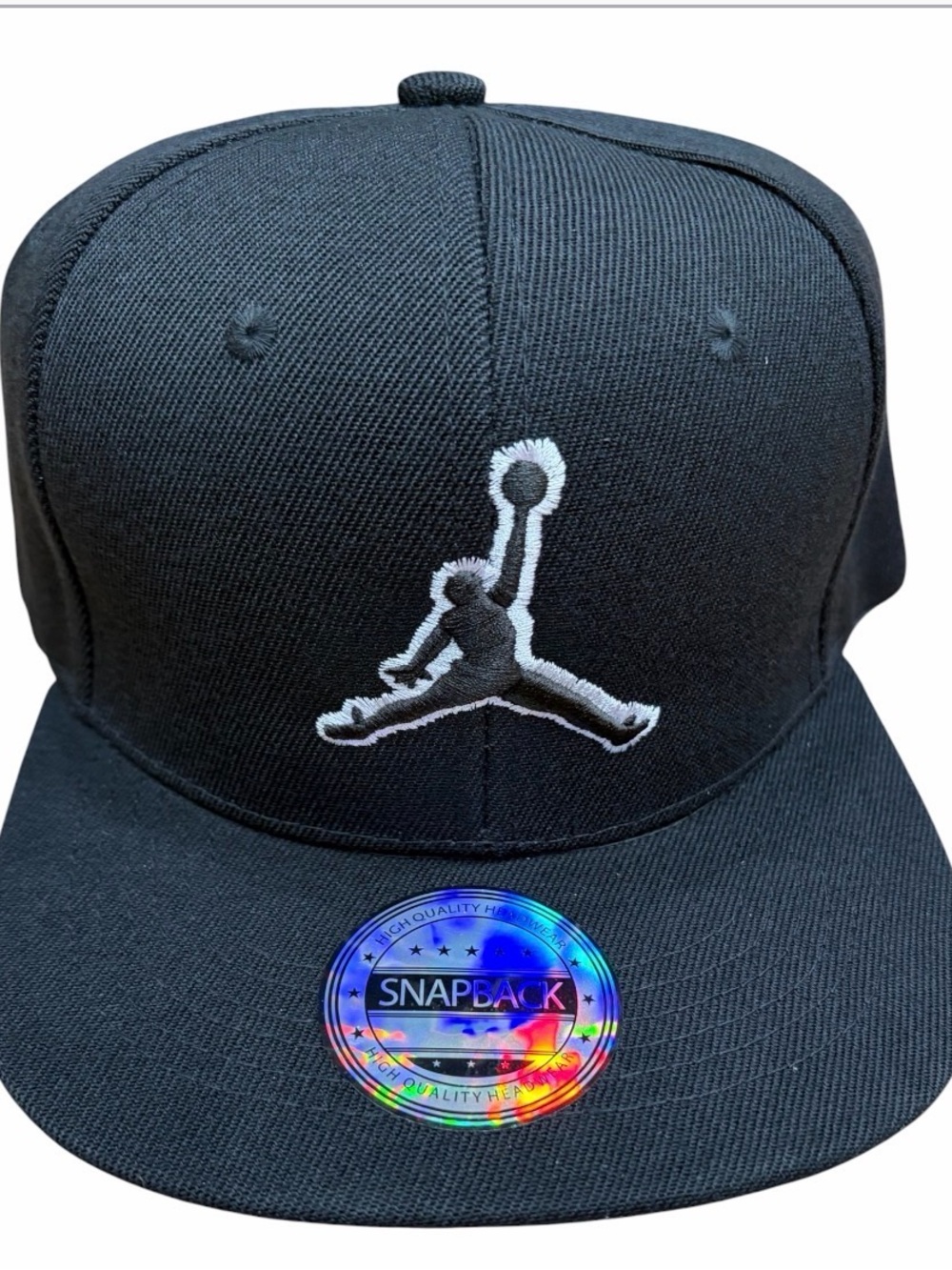 Black air Jordan Snapback Hat with White Jump man Logo air Jordan hat new 3D